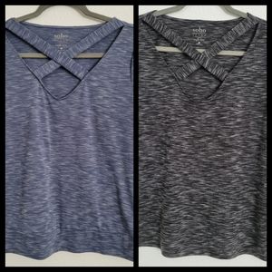 Soho NY&Co. blue and drk grey 3/4 sleeves, 2 sizes S&M